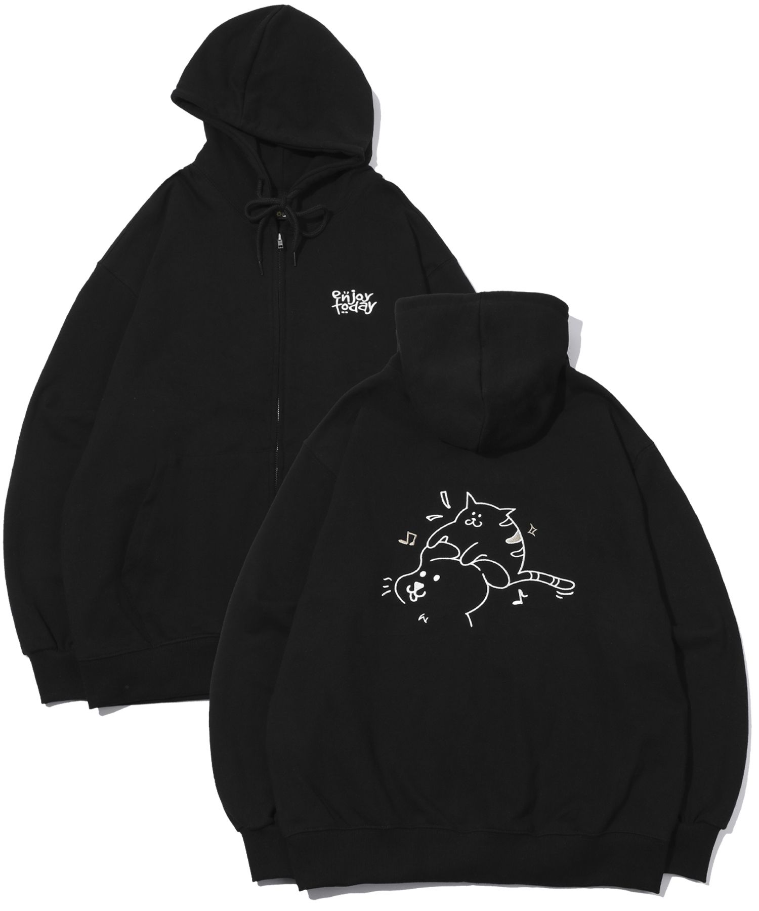 [CPGN STUDIO ]★About Love CAT embroidery hoodie MUSINSA | CPGN STUDIO Enjoy CAT embroidered hooded Zip-up Black