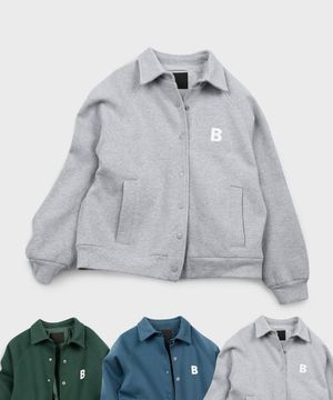 오버사이즈 코튼 스타디움 블루종 스웻 자켓