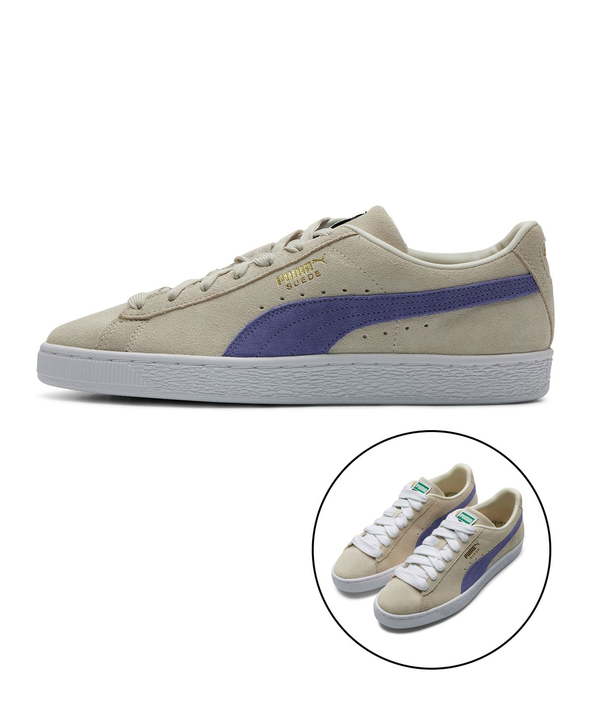 푸마(PUMA) 스웨이드 클래식 XXI - 아이보리:라벤더 / 374915-70