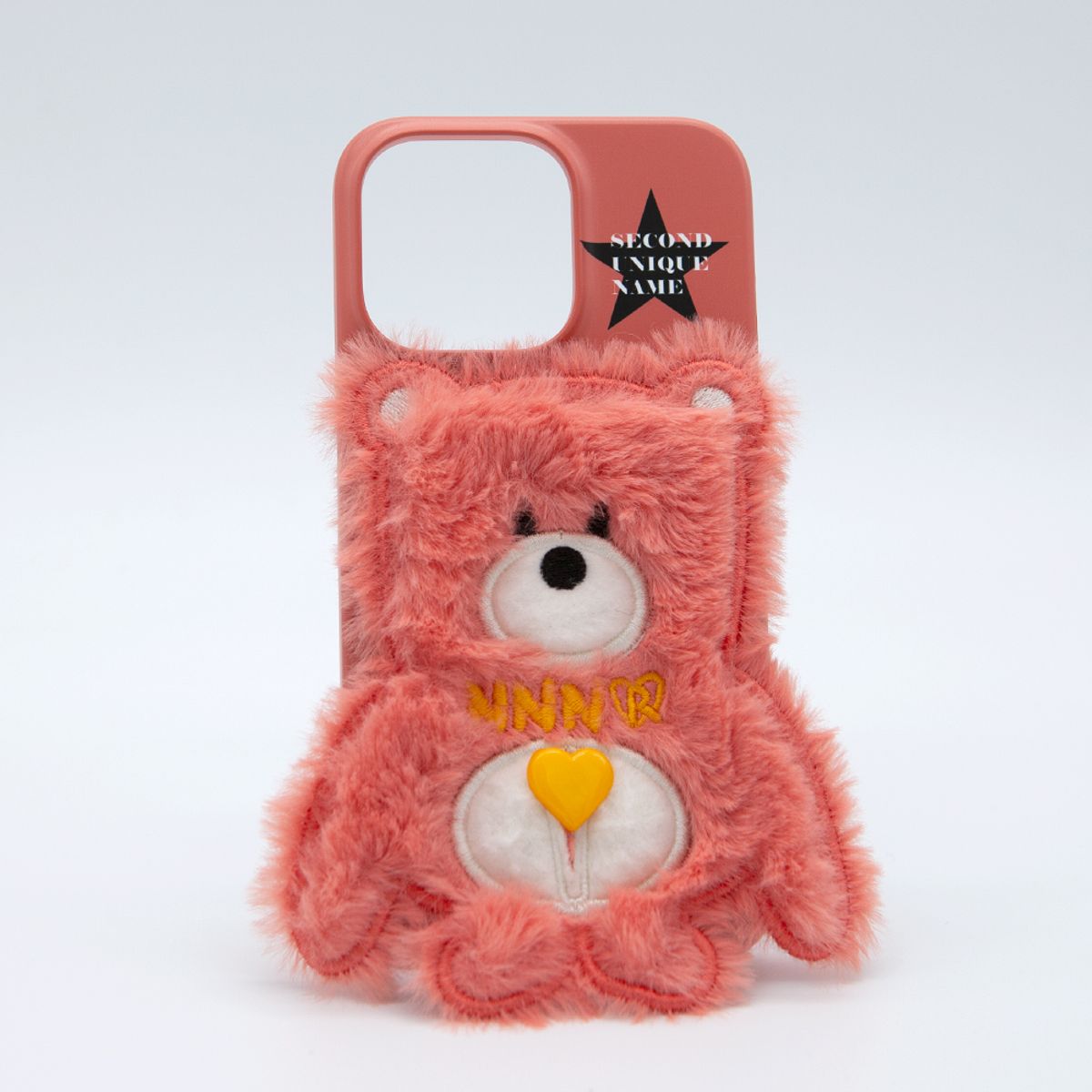 세컨드유니크네임(SECOND UNIQUE NAME) SUN CASE PATCH STAR FUR BEAR PEACH