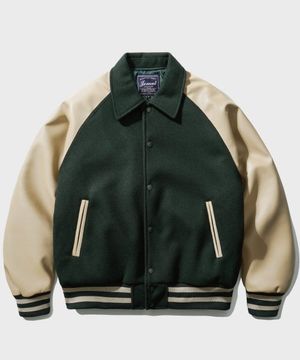 레더 레글런 바시티 자켓 4종 다크그린 YHOT2461