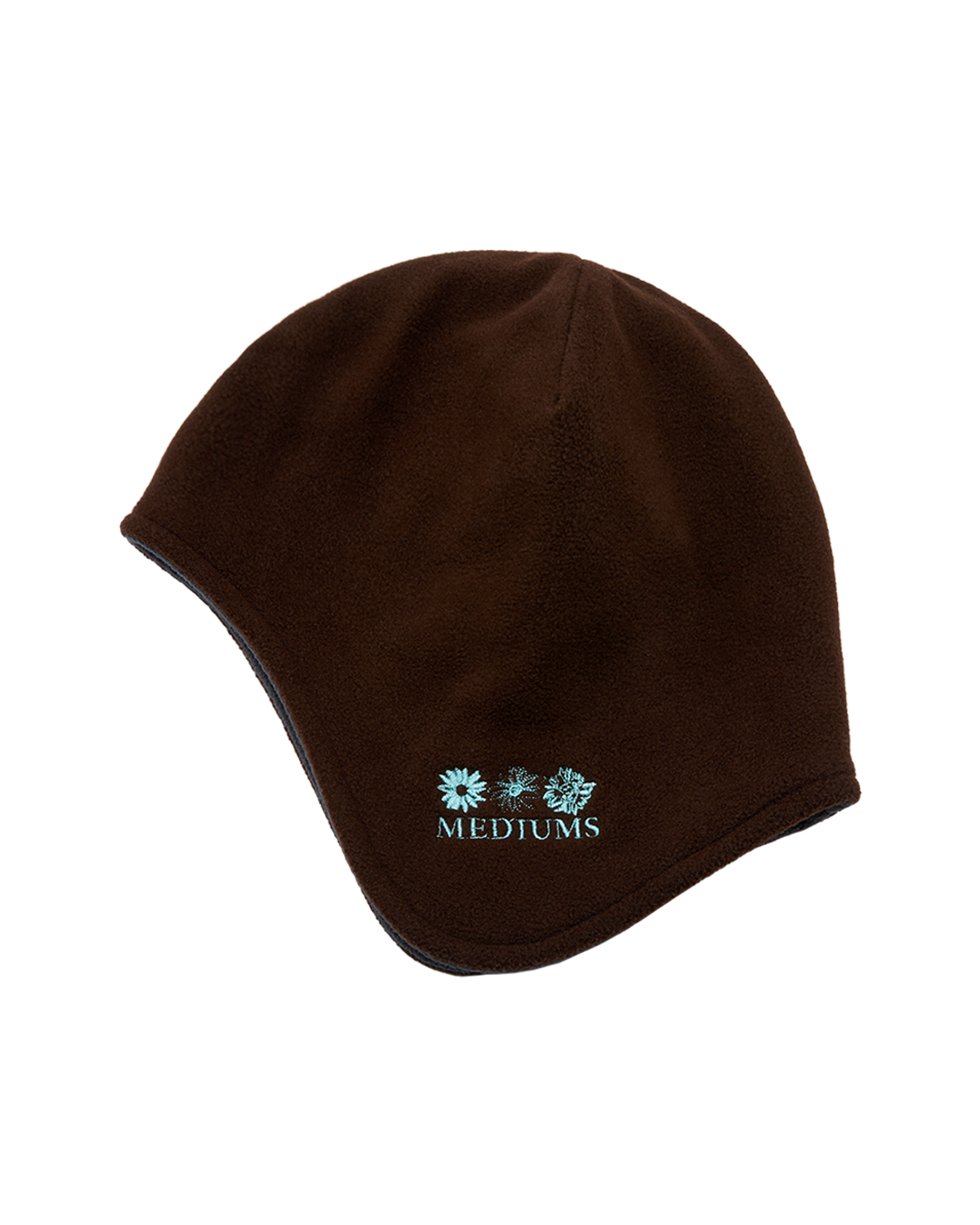 미디엄스(MEDIUMS) Sunflower Logo Ear Flap Fleece Beanie - Brown (해바라기 로고 이어플랩 플리스 비니)