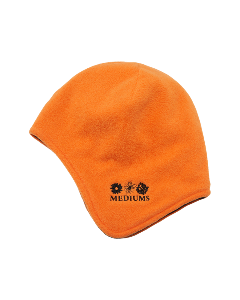 Sunflower Logo Ear Flap Fleece Beanie - Orange (해바라기 로고 이어플랩 플리스 비니)