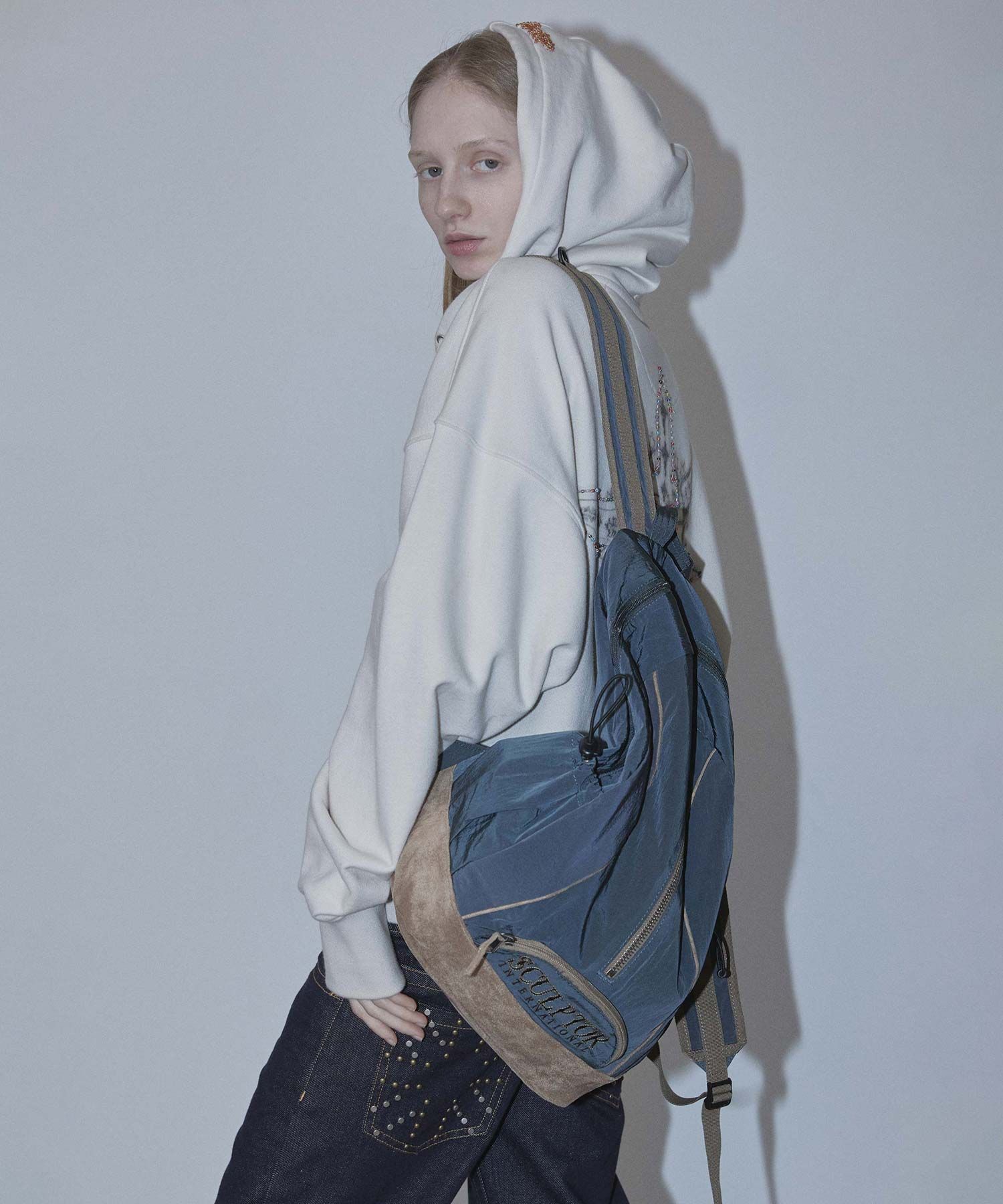 MUSINSA公式 | SCULPTOR Oldschool Slouchy Backpack Dusty Navy