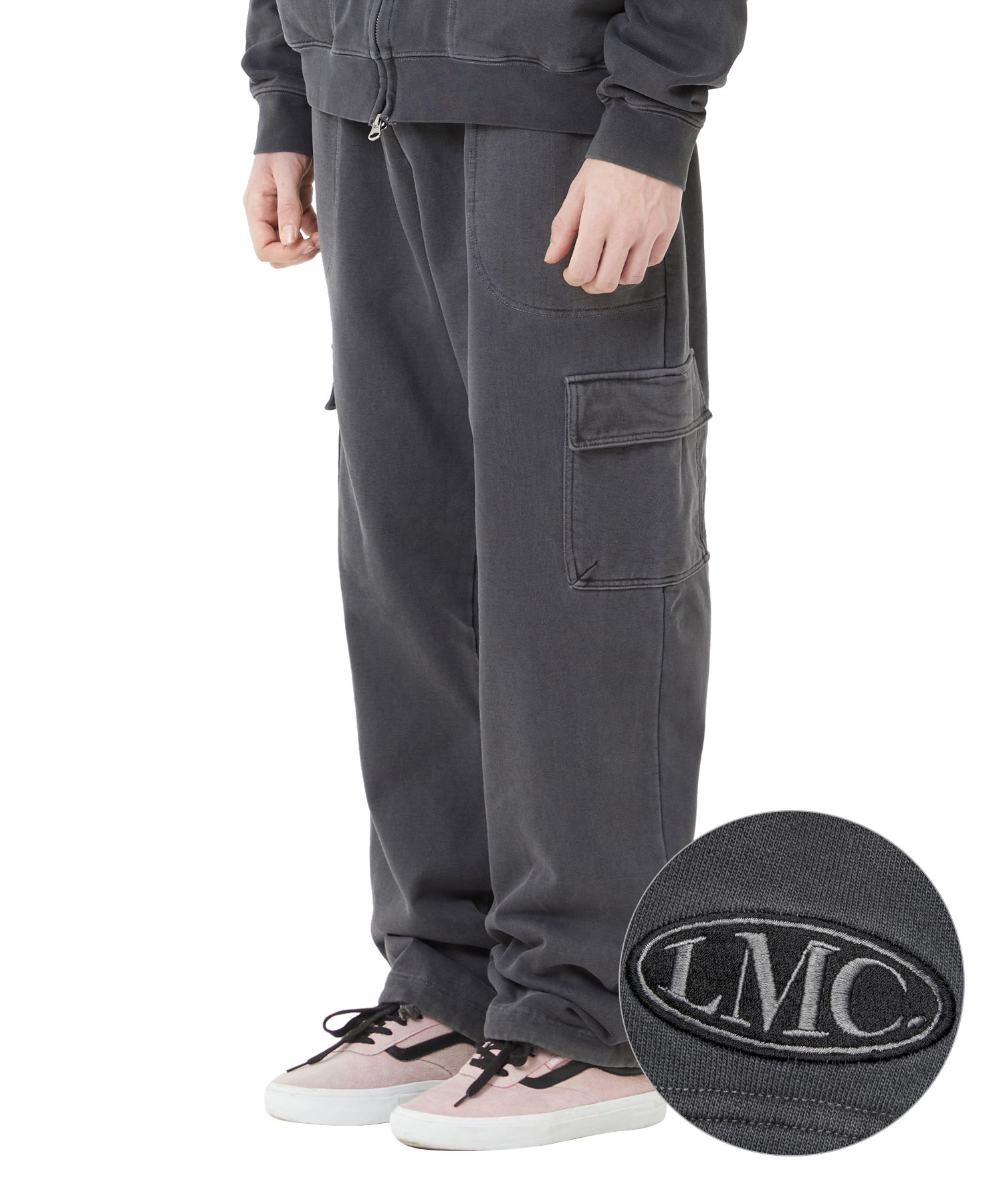 MUSINSA | LMC OVAL OVERDYED CARGO SWEAT PANTS black
