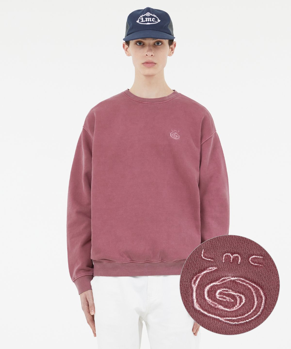 엘엠씨(LMC) OVERDYED SPIRAL SWEATSHIRT red