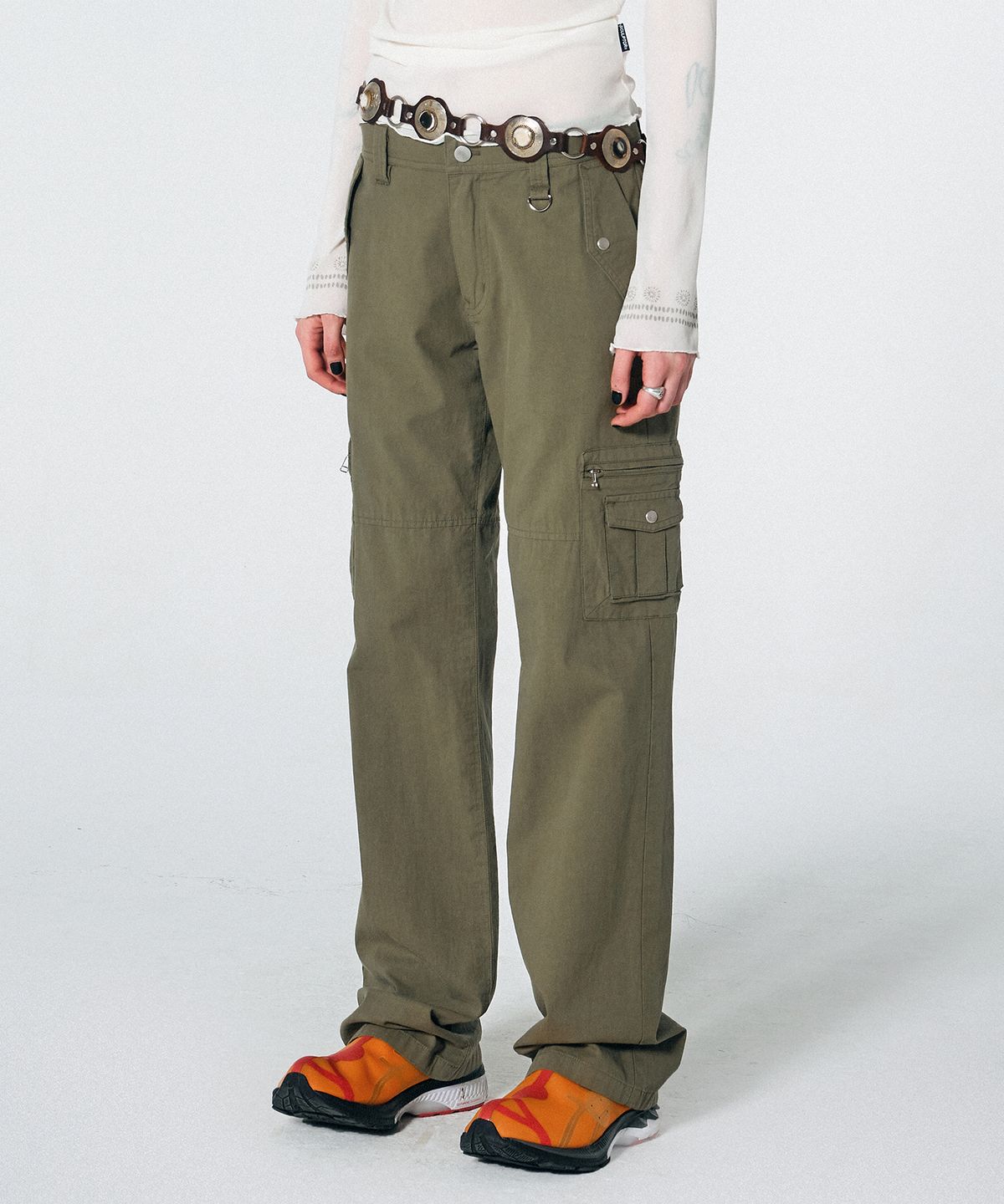 스컬프터(SCULPTOR) Straight Lowrise Cargo Pants Khaki
