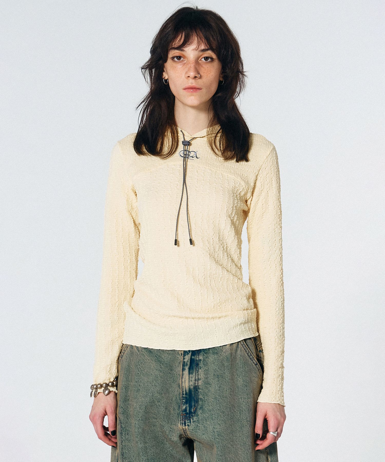 トップス SCULPTOR E-string Crinkle Hoodie Lemon MUSINSA | SCULPTOR E-string Crinkle Hoodie Lemon