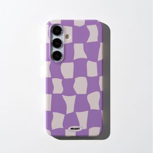 [라벤더] 갤럭시S24/23/22/21 비정형 체커보드 디자인 하드케이스