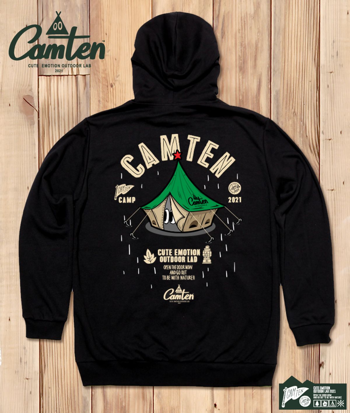 돌돌(DOLDOL) Camten-hoody-05 감성 캠핑 브랜드 캠텐 캐릭터 그래픽 후드티 후드 후디