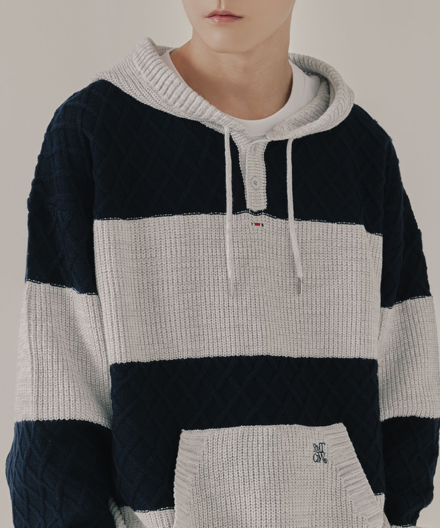 ★関税込★ROMANTIC CROWN★STRIPE RIB KNIT HOODIE★ ROMANTIC CROWN】STRIPE RIB KNIT HOODIE パーカー