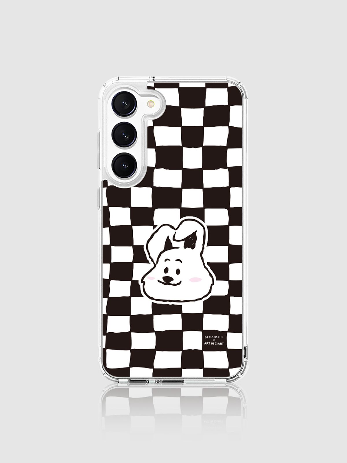 디자인스킨(DESIGNSKIN) 갤럭시S23/플러스/울트라 피닉스 그래픽 케이스-체커보드/레빗