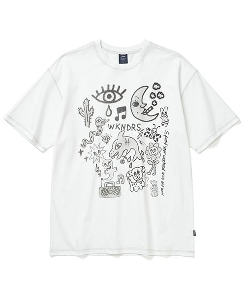 ★23SS★【WKNDRS】★ISCREAM T-SHIR.T★関税込★ MUSINSA | WKNDRS ISCREAM T-SHIRT (WHITE)