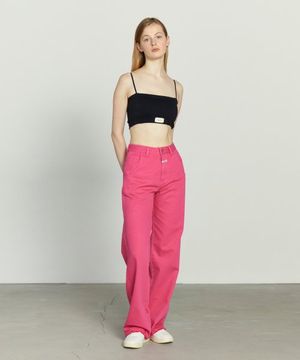 W COULEUR DENIM PANTS vivid pink