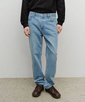 M SLIM STRAIGHT DENIM PANTS light blue