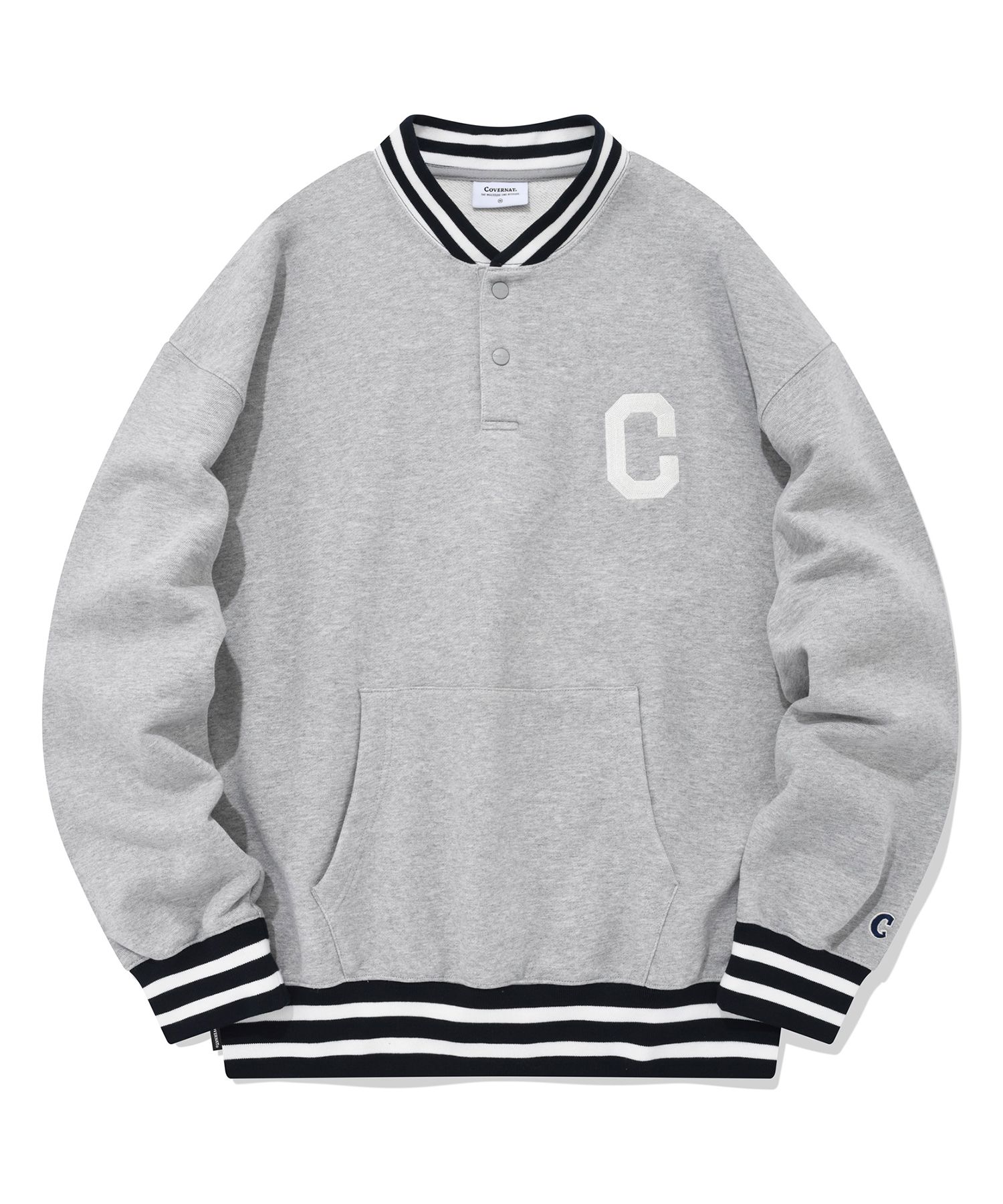 ★23SS★【COVERNAT】★Comfort Logo Varsity Sweatshir.t★ MUSINSA | COVERNAT C Logo Overfit Varsity Sweatshirt Melange