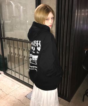 PLUR LOGO HOODIE BLACK(CV2BFUM402A)