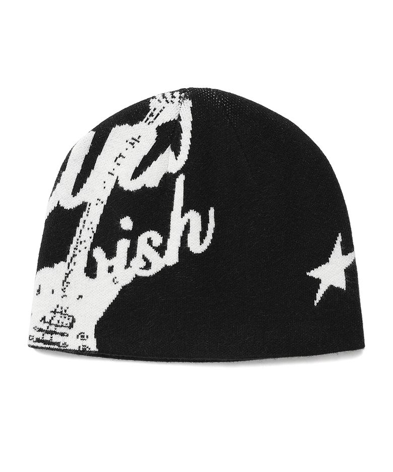 JACQUARD GUITAR BEANIE BLACK(CV2DSUAB23A)