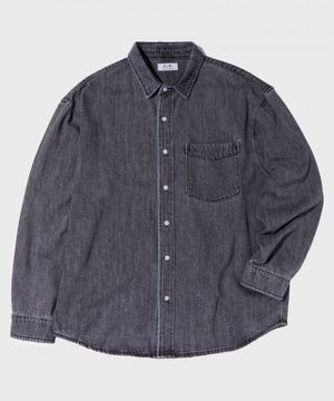오버사이즈 워시드 데님셔츠 워시드블랙