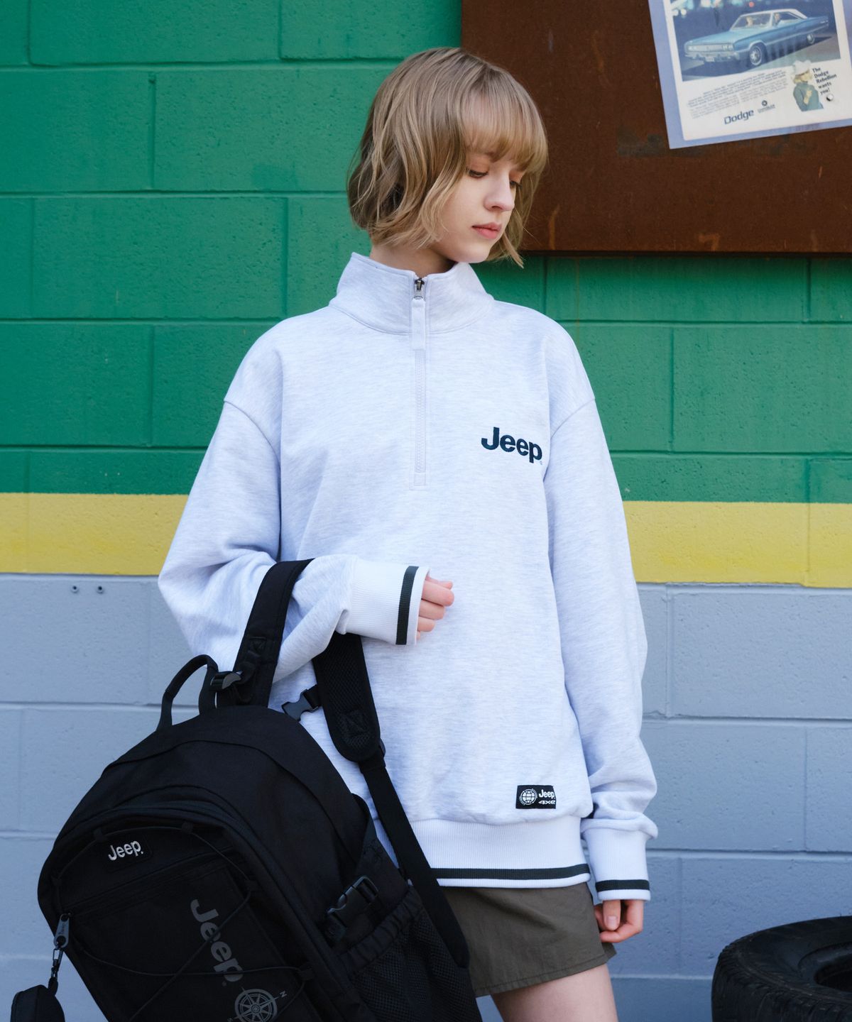 지프(JEEP) A1 YOKO Half Zip-Up Sweat (JO5TSU834MW)