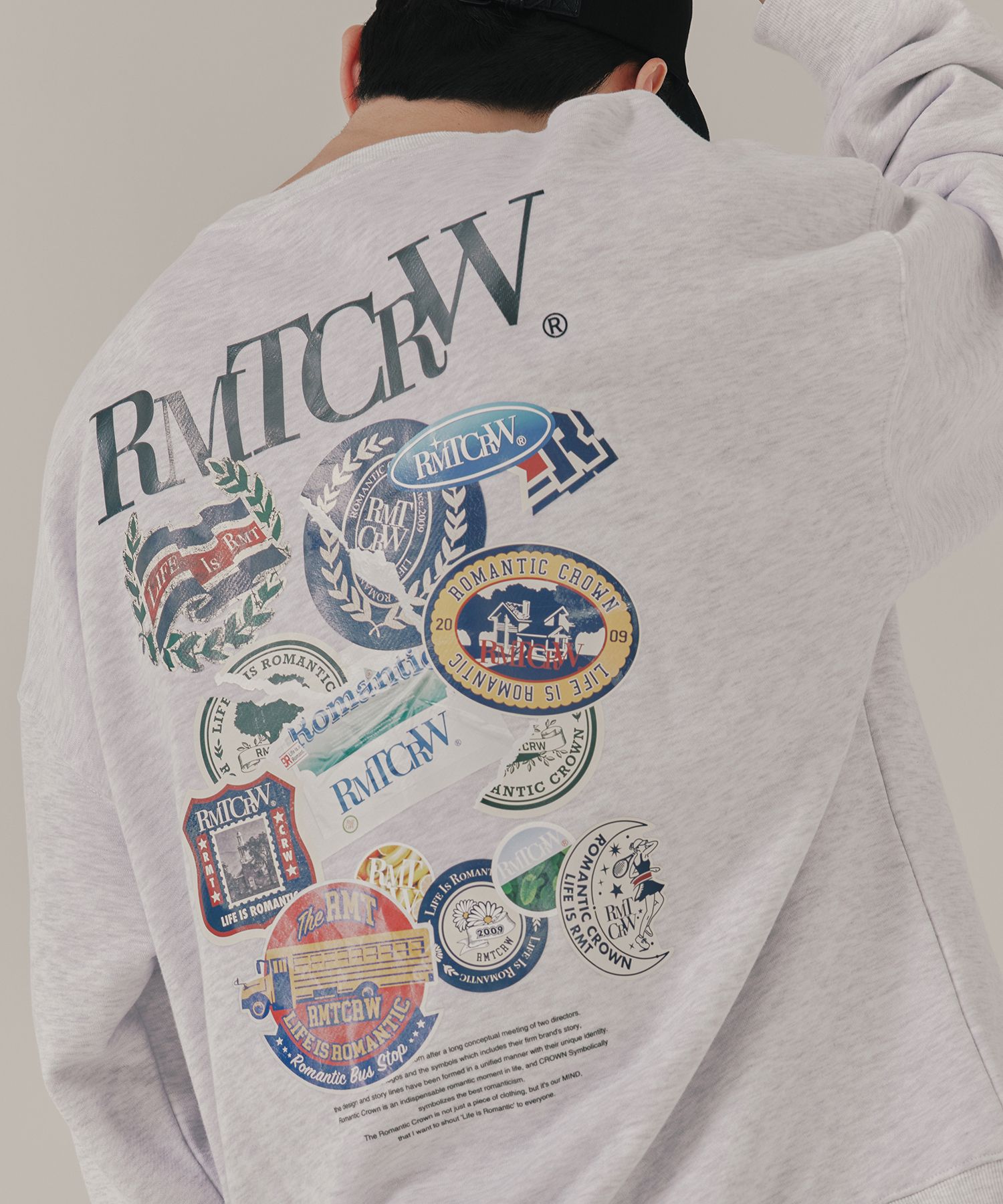 MUSINSA | ROMANTIC CROWN RMTCRW label sweatshirt_light gray