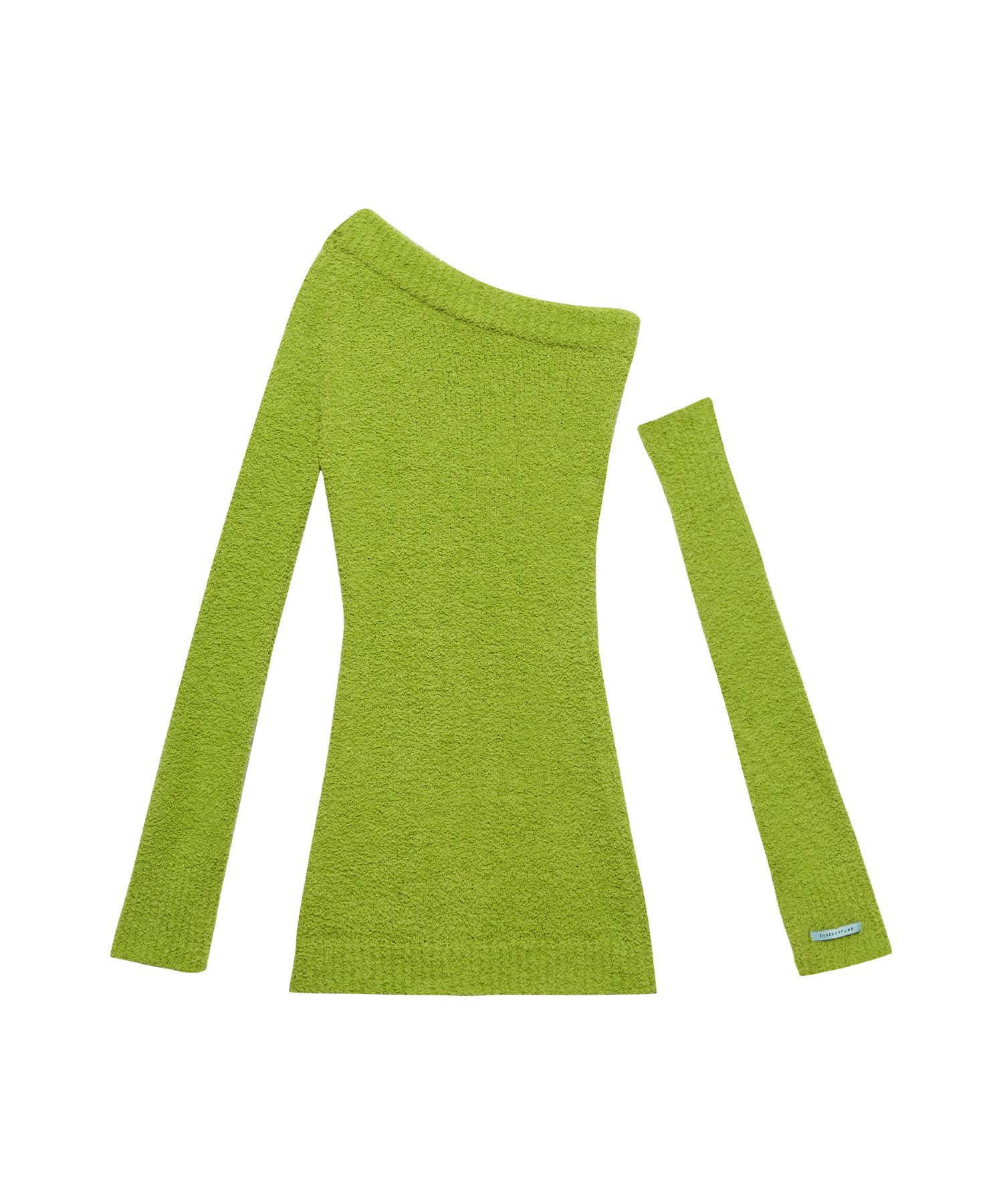 ☆23SS☆【INSTANTFUNK】☆One-shoulder knited dres.s☆ MUSINSA | INSTANTFUNK One Shoulder Knitted Mini Dress - Green