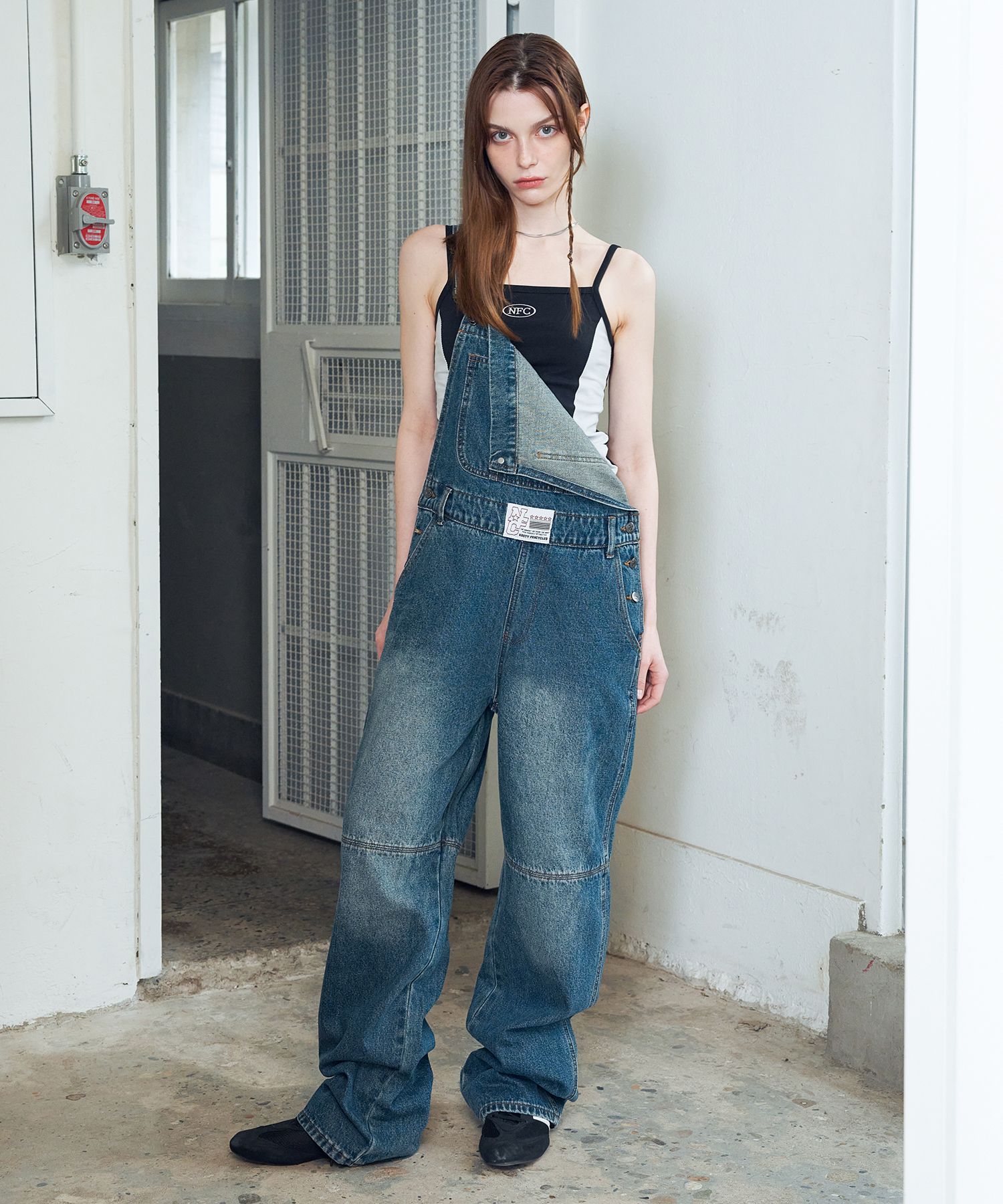 【FANCY CLUB】★送料・関税込★人気★YOUTH DENIM OVERALL MUSINSA公式 | FANCY CLUB [NF] Youth denim overall (DARK BLUE