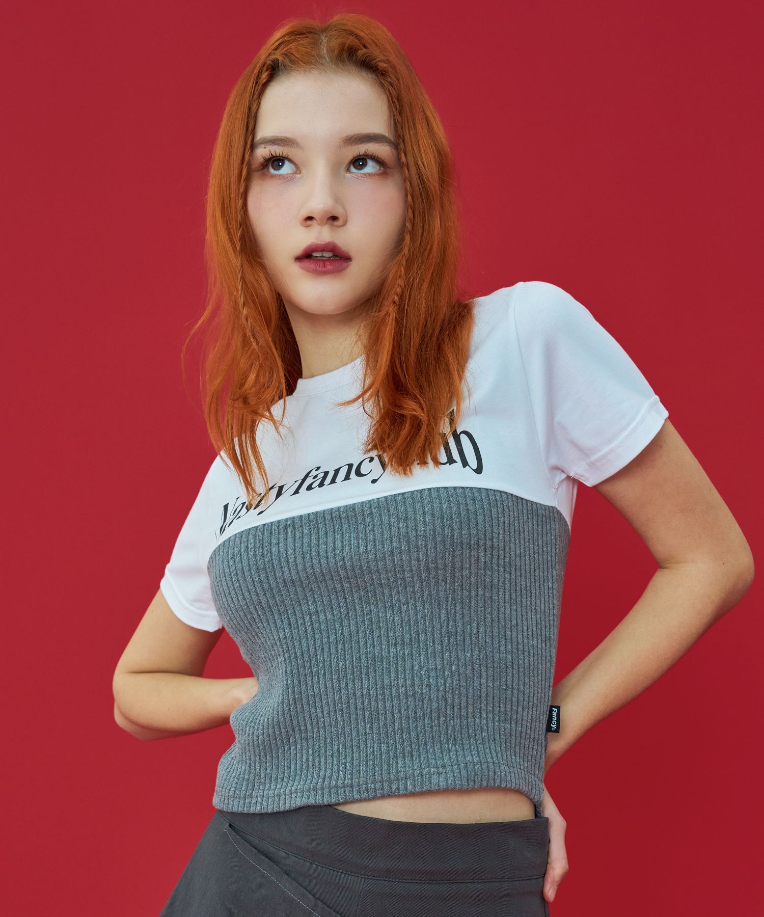 ☆NASTY FANCY CLUB☆ NF Three Quarter Basic Tee WHITEF24QB27 FANCY CLUB – SellerWork