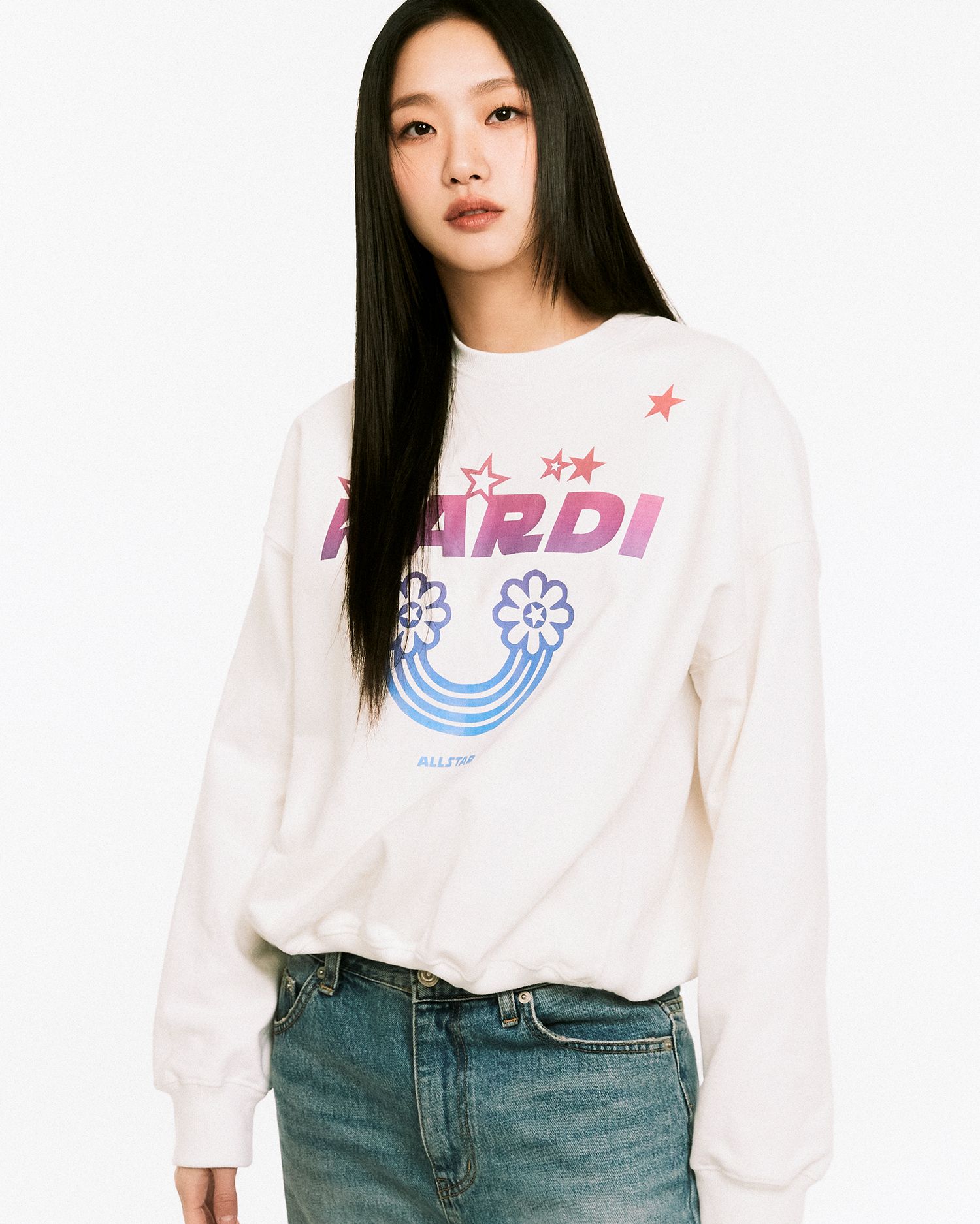MUSINSA公式 | MARDI MERCREDI SWEATSHIRT RAINBOW GRADATION_WHITE PURPLE