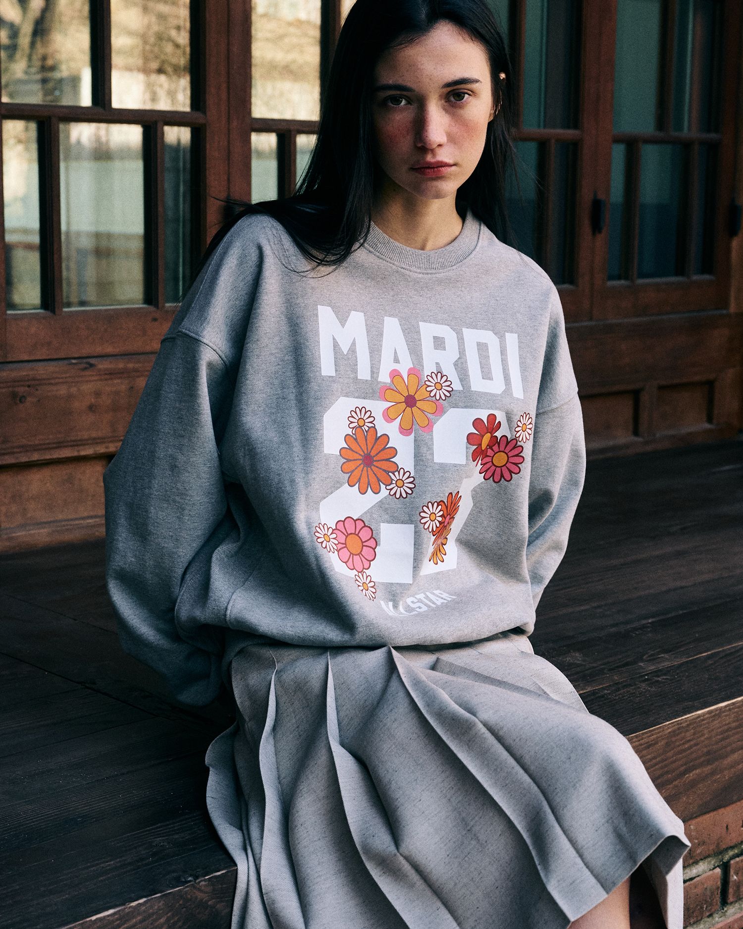 MUSINSA | MARDI MERCREDI SWEATSHIRT NUMERO 23_GREY WHITE