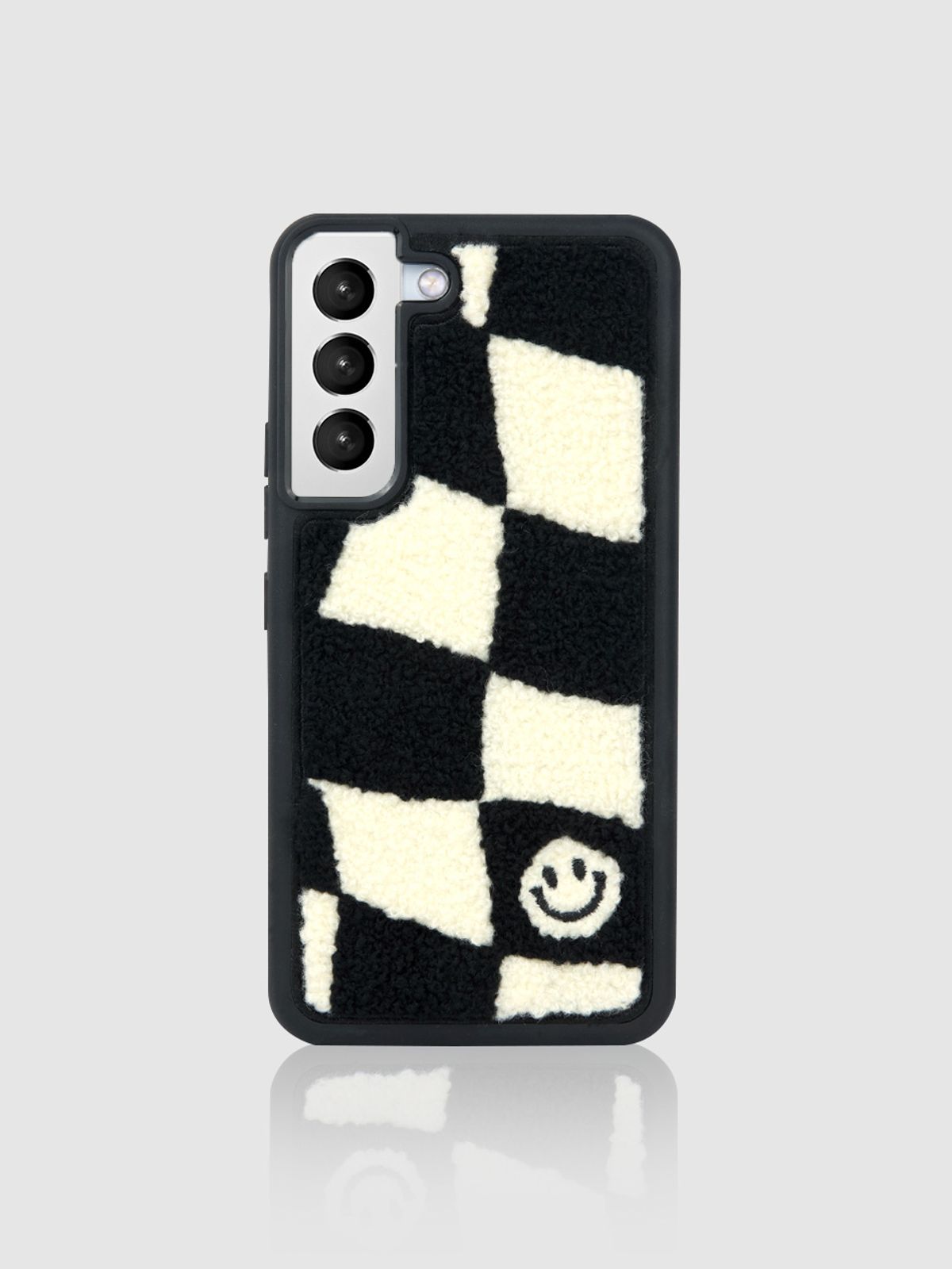 디자인스킨(DESIGNSKIN) 갤럭시S23/플러스/울트라 부클 패턴 케이스-체커보드/블랙