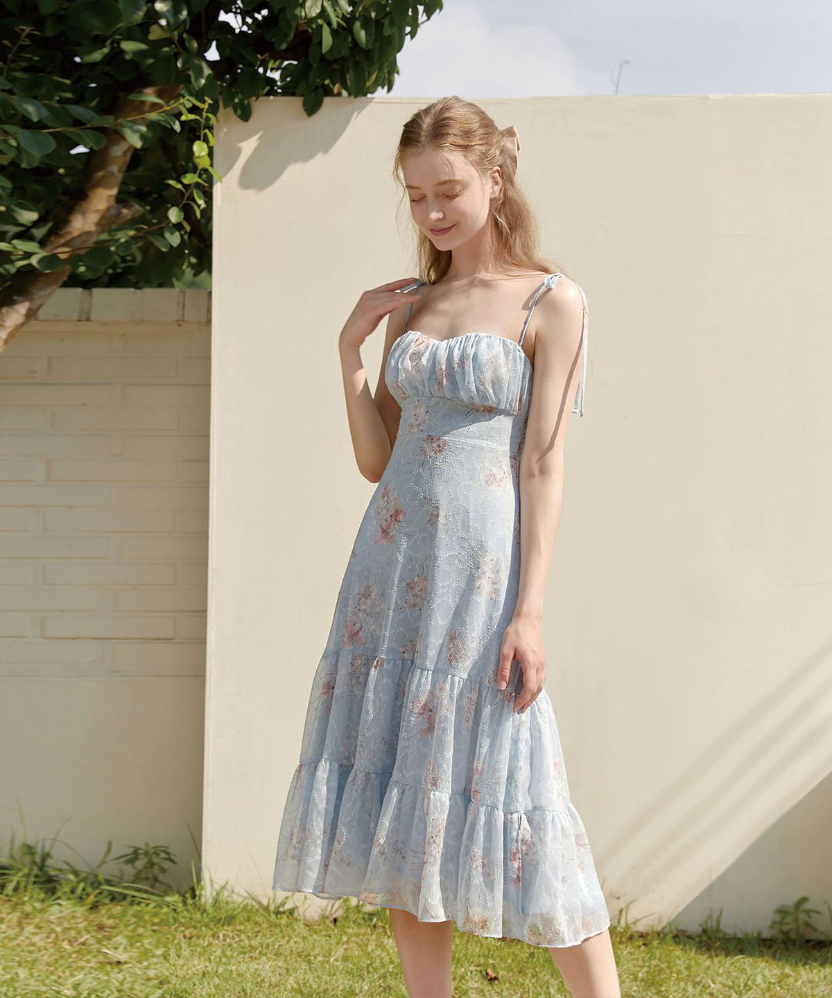 벨로디네라(VALLO DE NERA) Daphne flower dress Sky Blue