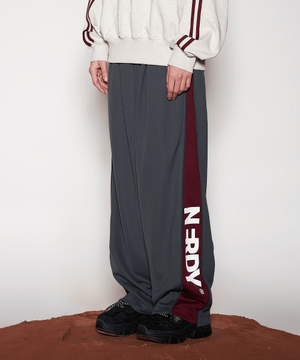 사이드 지퍼 와이드 트랙 팬츠 다크 그레이