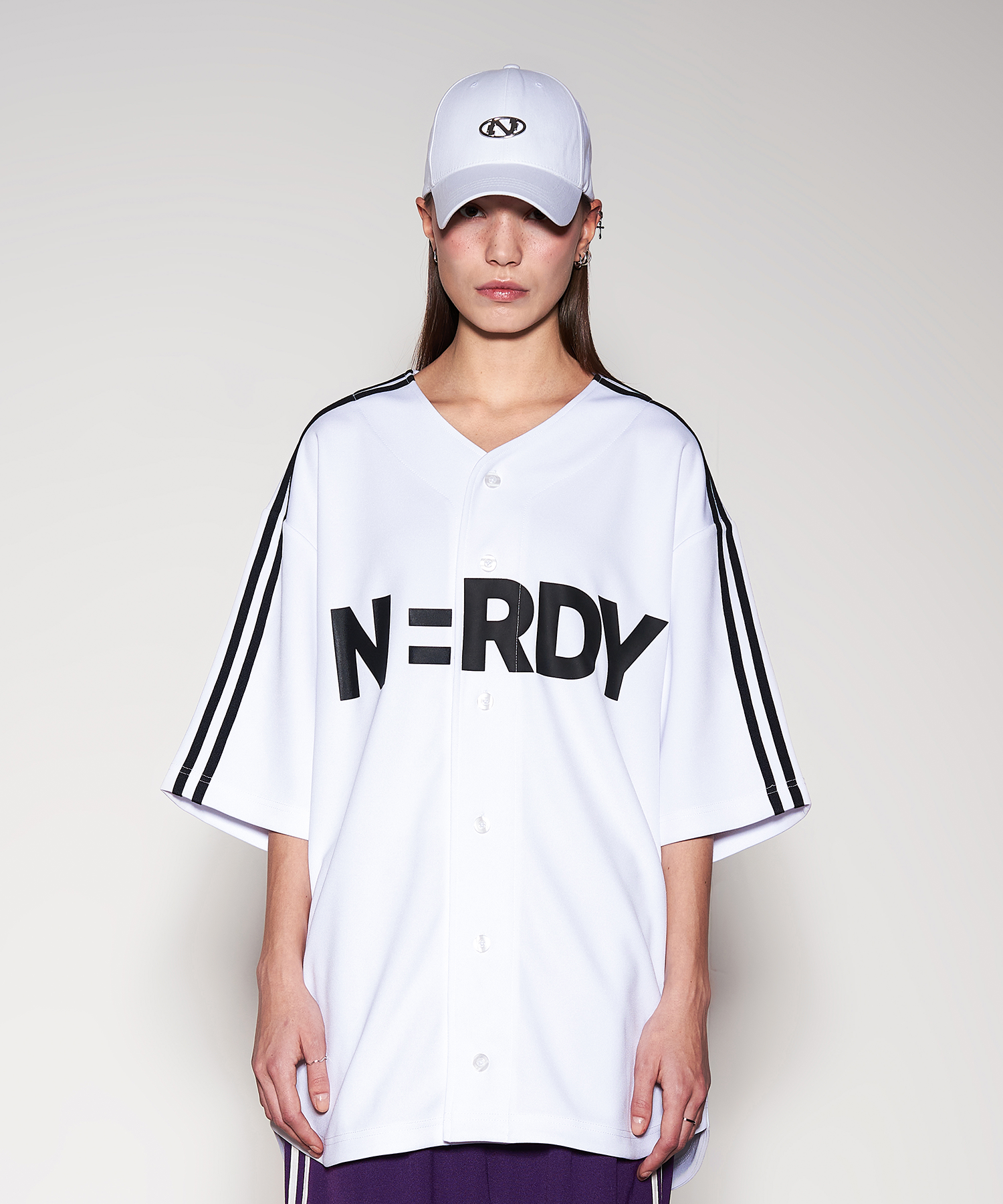 MUSINSA公式 | NERDY Baseball Track Jersey White