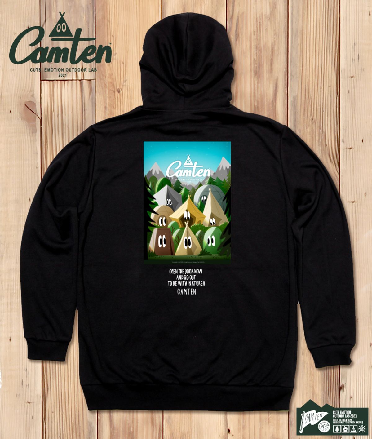 돌돌(DOLDOL) Camten-hoody-13 감성 캠핑 브랜드 캠텐 캐릭터 그래픽 후드티 후드 후디