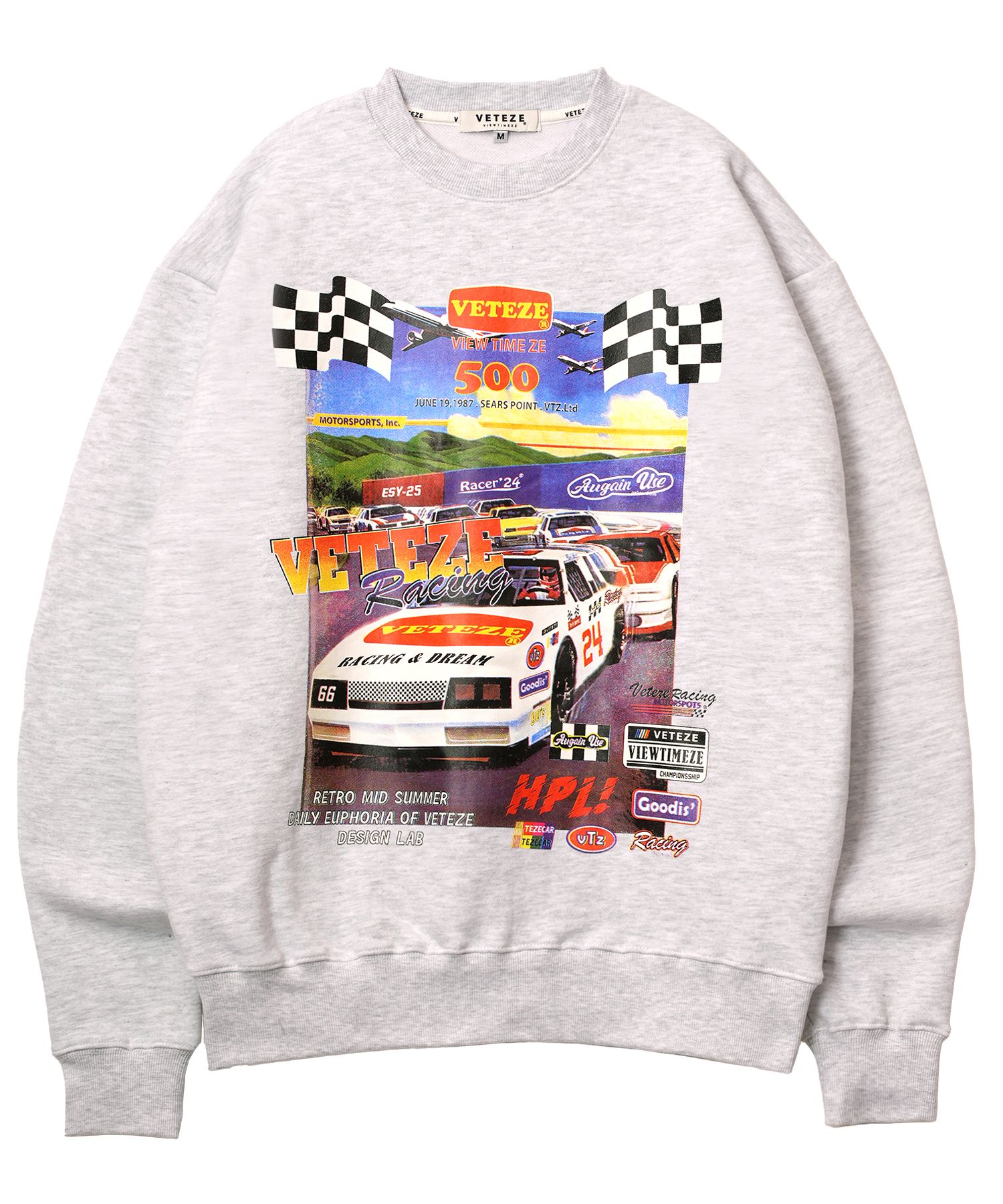 【VETEZE】23SS★ Challenge Racing Sweatshirt MUSINSA | VETEZE Classic Racing Sweatshirt (Light Gray)