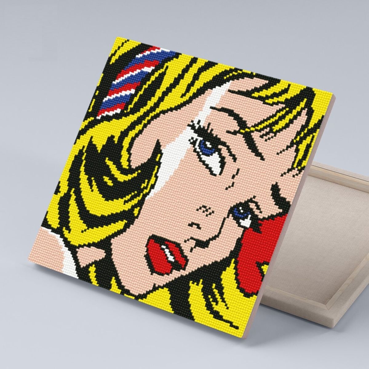 아이러브페인팅(ILOVEPAINTING) DIY캔버스형 보석십자수 30x30cm 헤어리본을 한 소녀