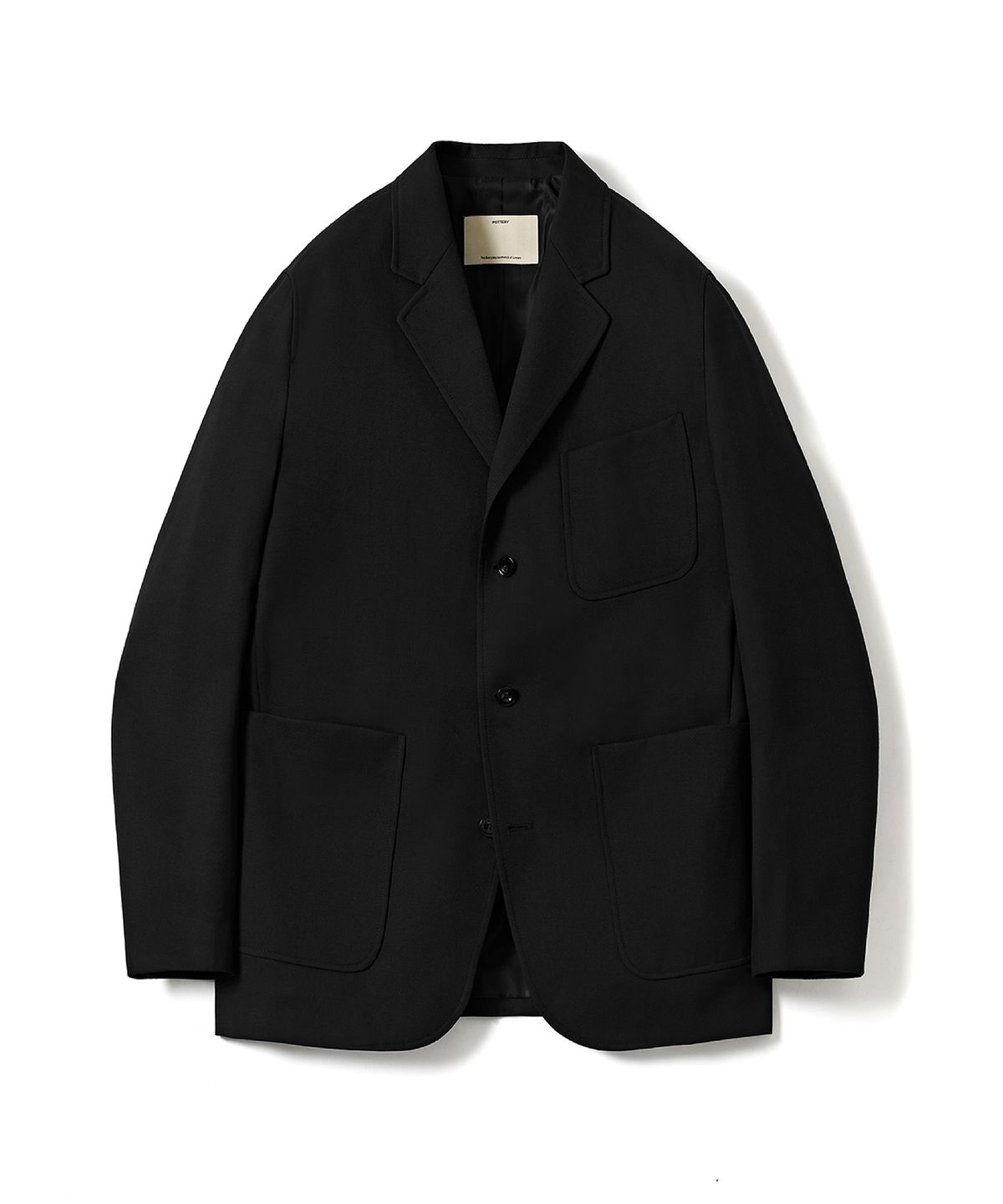 포터리(POTTERY) Fine Wool Sports Jacket Superior Wool 100s Washable Gabardine Cloth (Black)