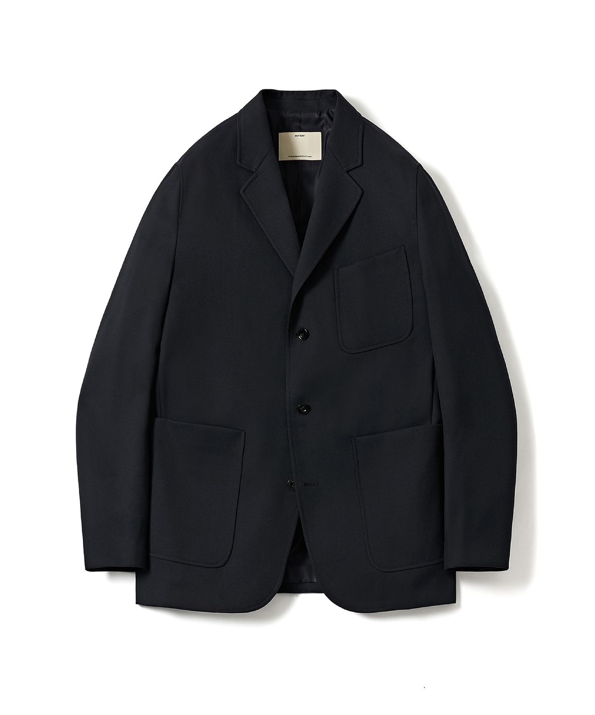 포터리(POTTERY) Fine Wool Sports Jacket Superior Wool 100s Washable Gabardine Cloth (Dark Navy)