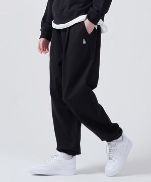 원턱 와이드 스웨트 조거팬츠 블랙