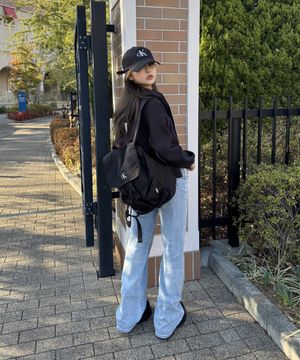 블랙 CKJ 시티 나일론 백팩 4K3187G UB1