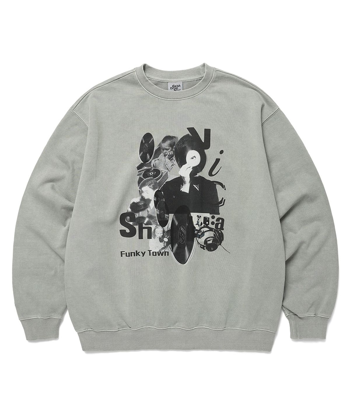 카비시(CAVISH) COLLAGE PIGMENT SWEATSHIRT GREEN(CV2DSUM462A)