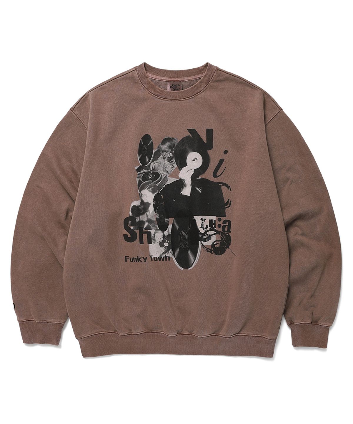 카비시(CAVISH) COLLAGE PIGMENT SWEATSHIRT BROWN(CV2DSUM462A)