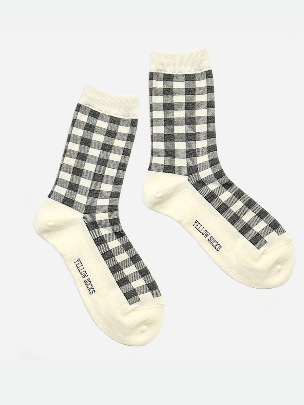 옐로우삭스(YELLOWSOCKS) 라인 체크  차콜