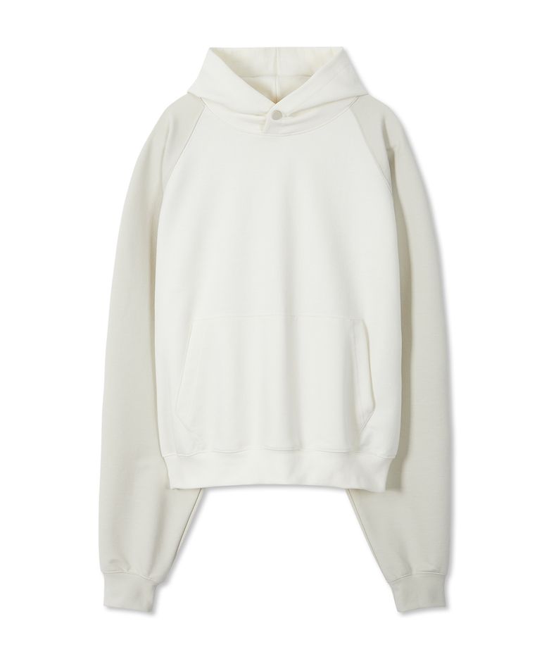 크롭 컴팩트 스냅 래글런 후디 CREAM