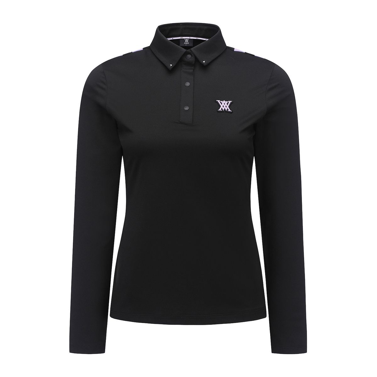 어뉴골프(ANEW GOLF) WOMEN BACK SIGNATURE LOGO LONG T-SHIRT_BK
