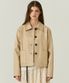 FAUX Leather Two Pocket Jacket in Beige