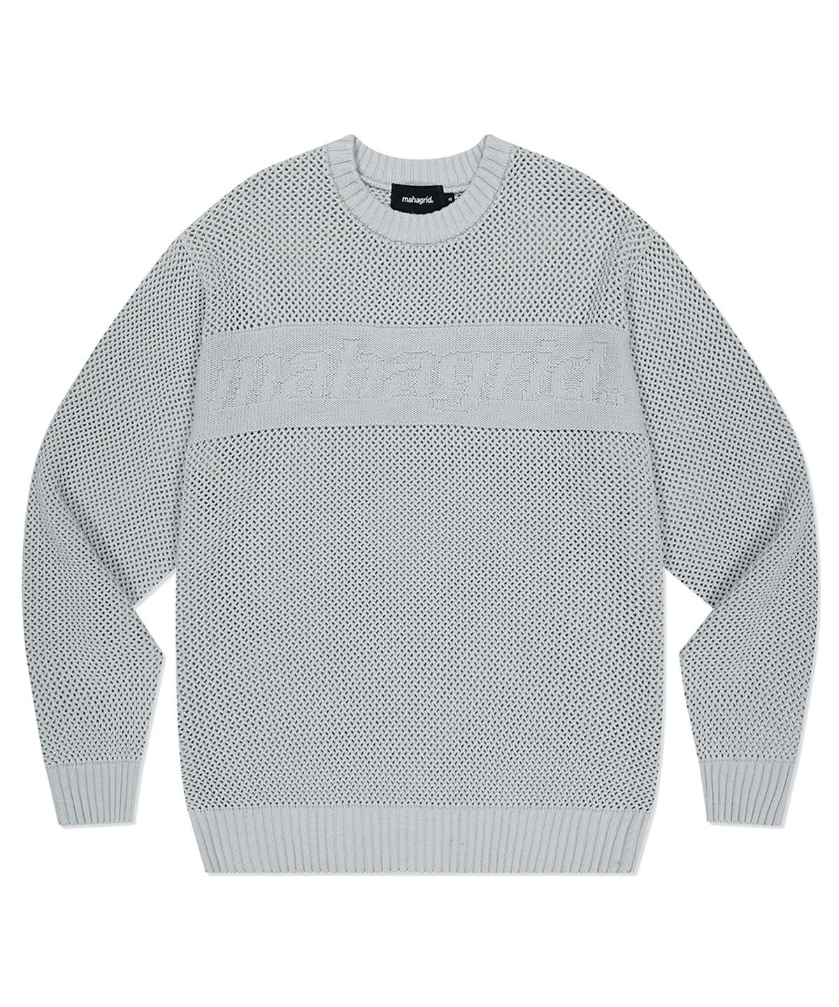 마하그리드(MAHAGRID) BASIC LOGO MESH KNIT GREY(MG2DSMK600A)