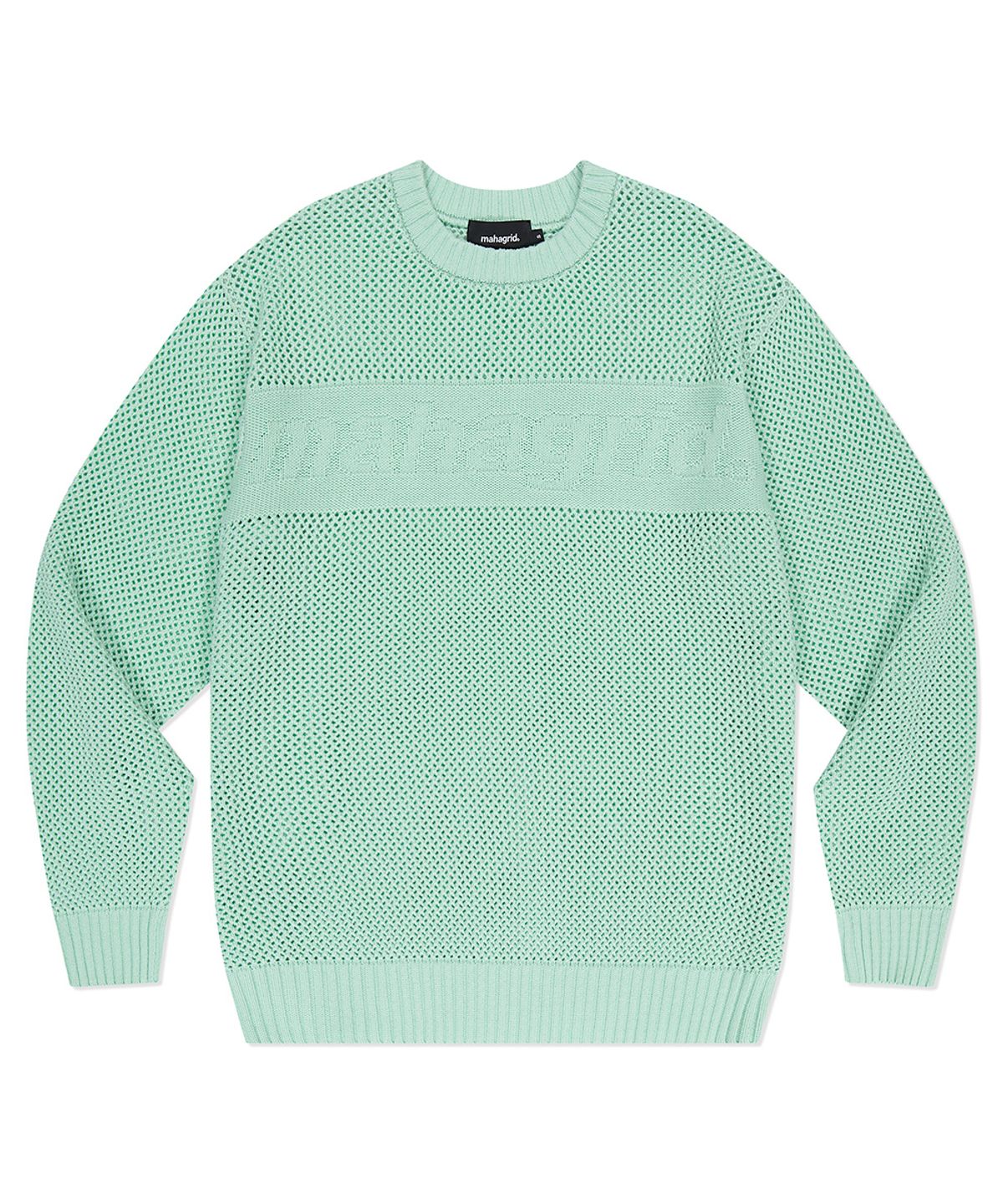마하그리드(MAHAGRID) BASIC LOGO MESH KNIT MINT(MG2DSMK600A)