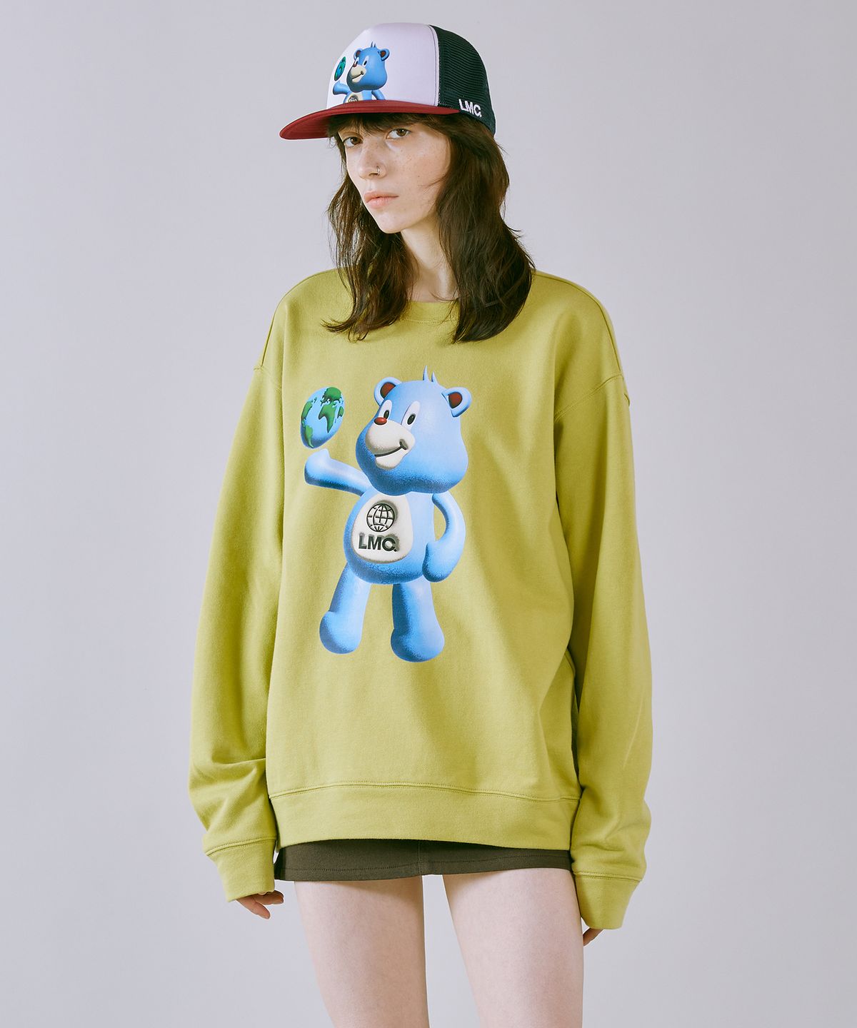 엘엠씨(LMC) 3D BEAR SWEATSHIRT light olive